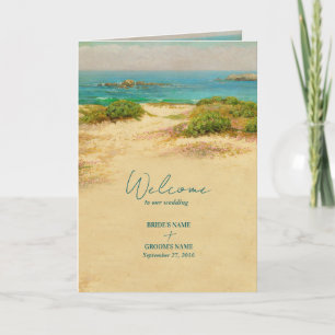 Beach Coastal Wedding Destination Order of Service Program