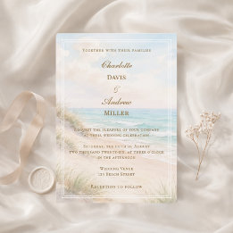 Beach coastal wedding invitation