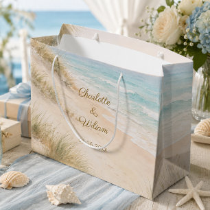Beach coastal wedding large gift bag