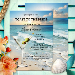 Beach Cocktail  Bridal Shower Invitation