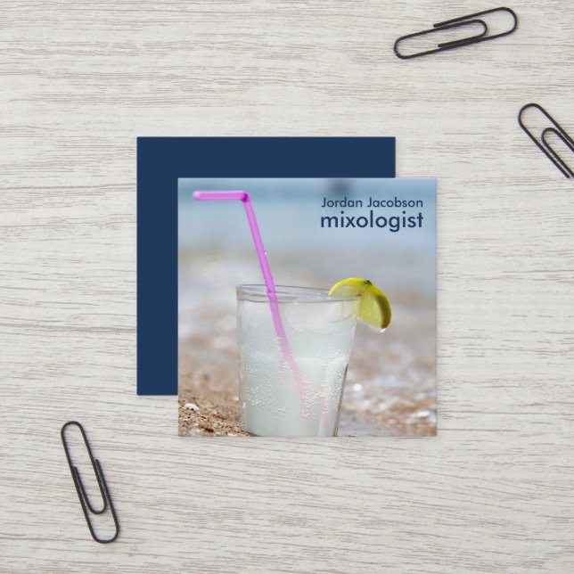 Beach Cocktail Business Cards (Front/Back In Situ)