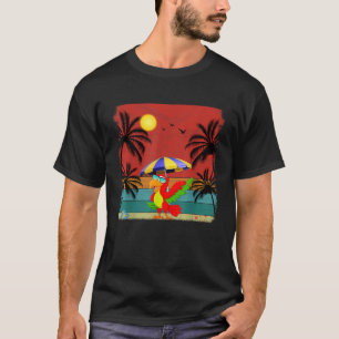 Beach Coconut Tree Retro Graphic Parrot Lover Summ T-Shirt