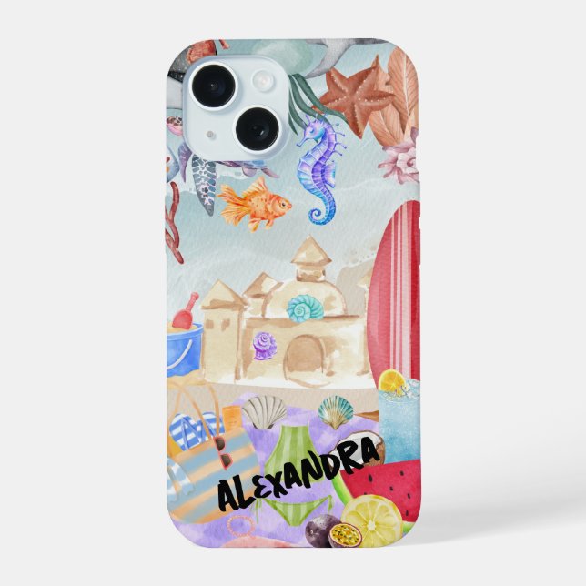Beach Collage, Ocean & Summer Vibes  Phone Case (Back)