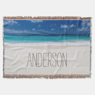 Beach Collection Custom Name Throw Blanket