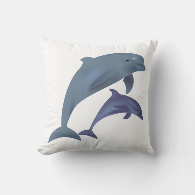 Beach Collection: Dolphin Throw Pillow (Front)