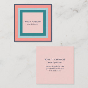 Beach Colors Squares Minimalist Modern Square Business Card