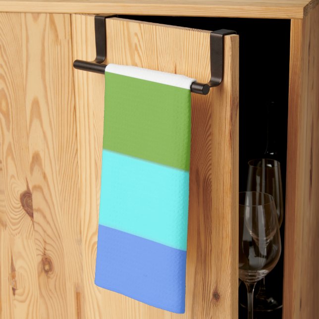 Beach Colour Stripes of Sint Maarten  Kitchen Towel (Thirds Fold)