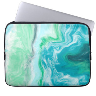 Beach Colours Blue and Turquoise Ocean Waves Laptop Sleeve