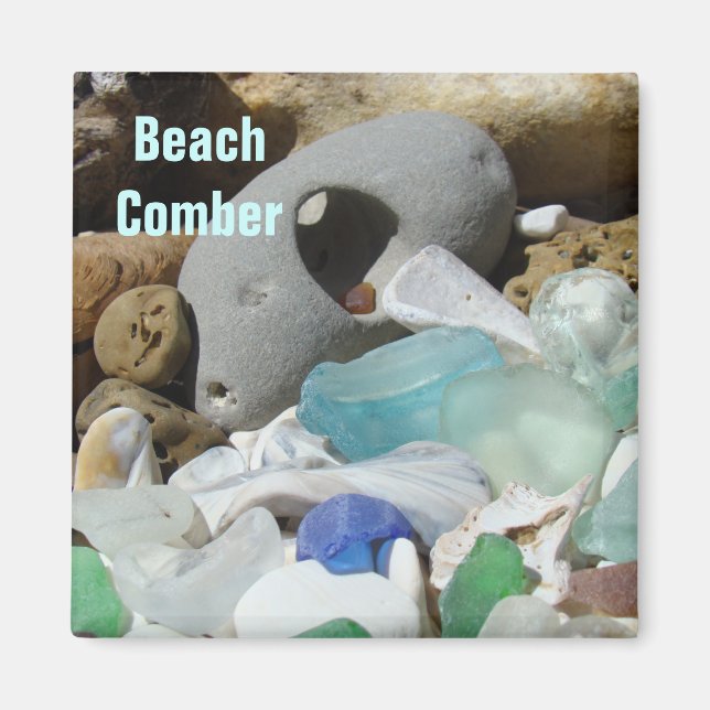 Beach Comber magnets Seaglass Sea Glass Fossils (Front)