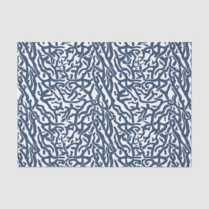 Beach Coral Reef Pattern Nautical Navy White V2 Tissue Paper