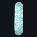 Beach Coral Reef Pattern Nautical White Aqua Blue Skateboard<br><div class="desc">This pretty ocean / beach-inspired repeating nautical pattern skateboard looks like an intricately-woven coral reef in white on aqua blue / seafoam green. The elegant coral reef pattern is made in a stencil look. This simple, modern design is perfect for a coastal / beach theme. "Customize It" to resize the...</div>