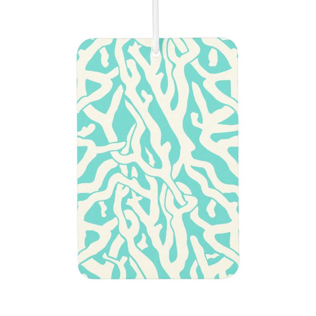 Beach Coral Reef Pattern Nautical White Blue Air Freshener (Front)