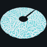 Beach Coral Reef Pattern Nautical White Blue Brushed Polyester Tree Skirt<br><div class="desc">This elegant ocean / beach-inspired repeating nautical pattern looks like an intricately-woven coral reef in white on a beachy - blue background. The pretty coral reef pattern design is done in a stencil look. The colour of blue is reminiscent of bright, clear tropical seas. This simple, modern design is perfect...</div>