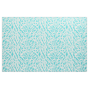 Beach Coral Reef Pattern Nautical White Blue Fabric