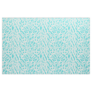 Beach Coral Reef Pattern Nautical White Blue Fabric