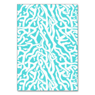 Beach Coral Reef Pattern Nautical White Blue Table Number