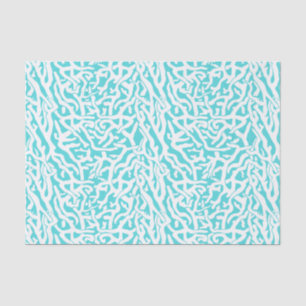 Beach Coral Reef Pattern Nautical White Blue v2 Tissue Paper