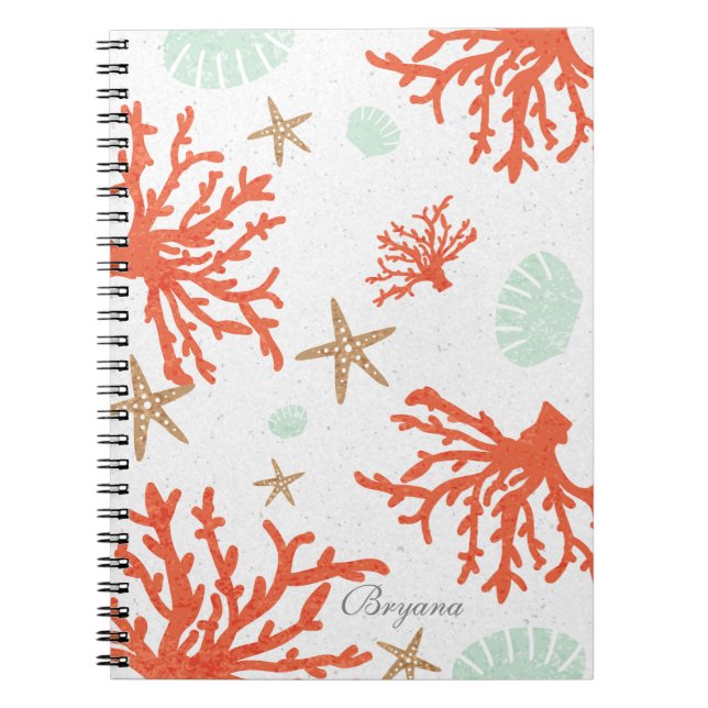 Beach Coral Reef Sea Shell & Starfish Carnet (Devant)