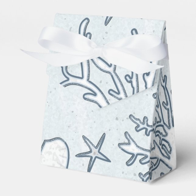 Beach Coral Reef Sea Shell & Starfish Favour Boxes (Front Side)