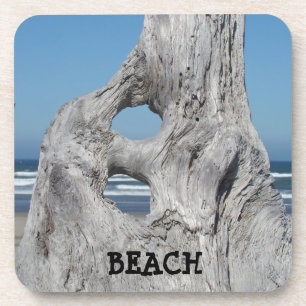 BEACH cork coasters gift Blue Waves Driftwood