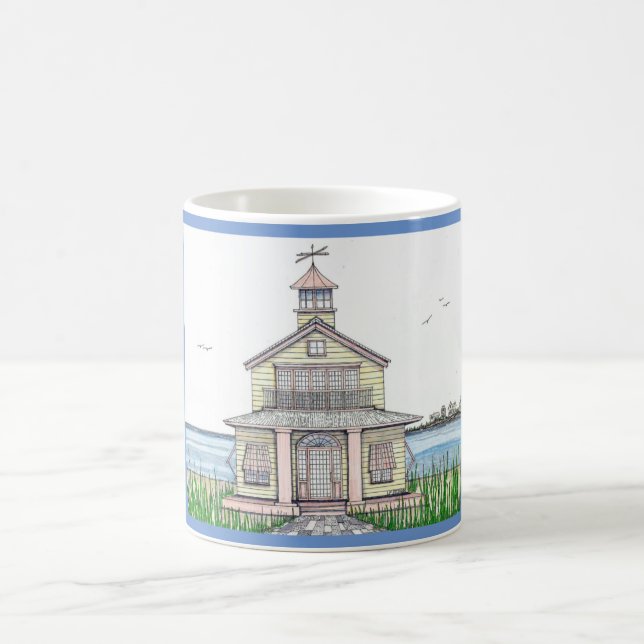 Beach Cottage Blue 11oz Mug (Center)