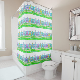 Beach Cottage Bright Shower Curtain