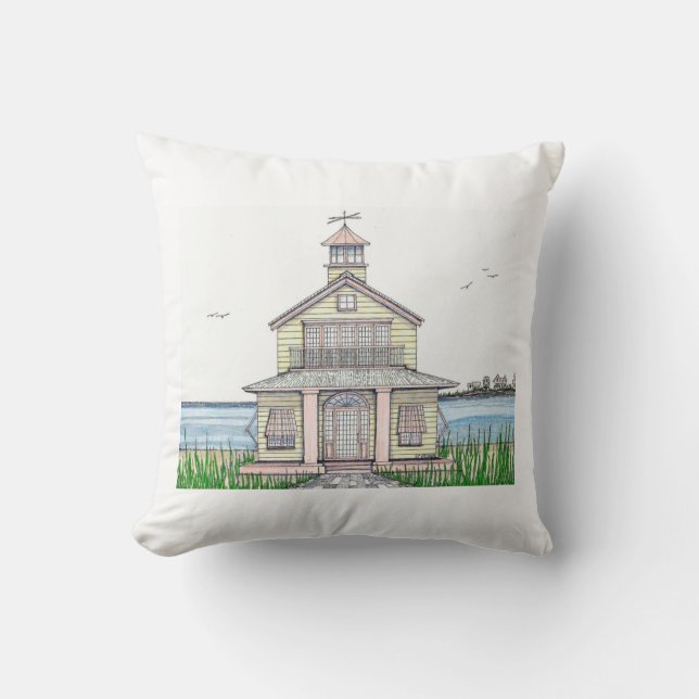 Beach Cottage Indoor Pillow (Front)