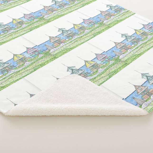 Beach Cottage Sherpa Blanket (3/4)