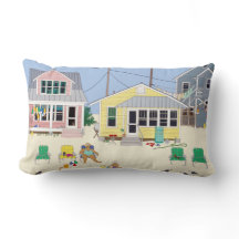 Beach Cottage Throw Pillow