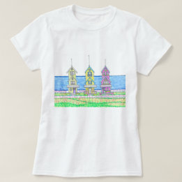 Beach Cottage Trio 2 Fushia Tshirt