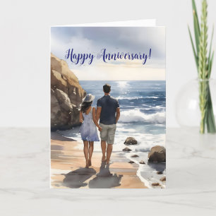 BEACH COUPLE ANNIVERSARY CARD