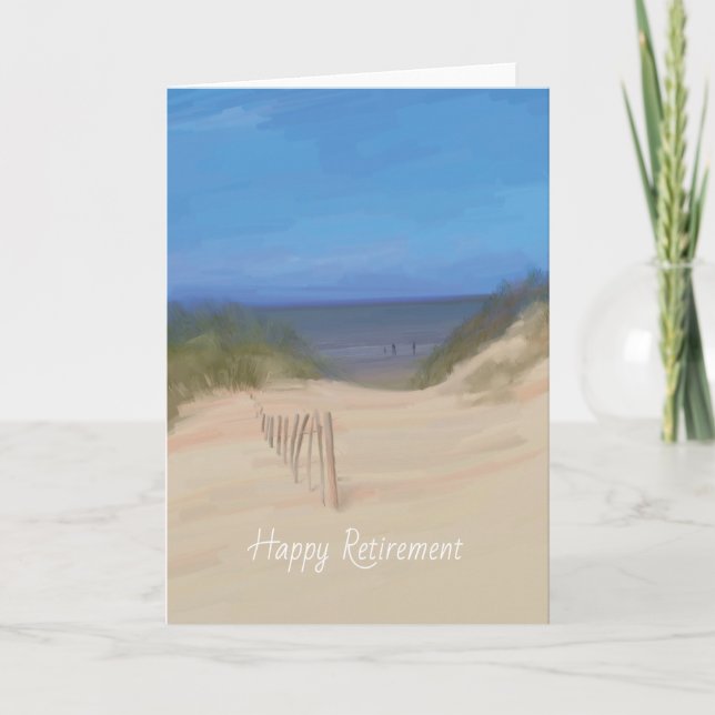 Beach Couple Retirement Card (Front)