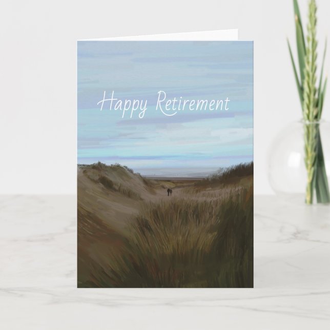 Beach couple retirement card (Front)