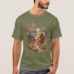 Beach Couple Sunset Ocean Relaxation T-Shirt