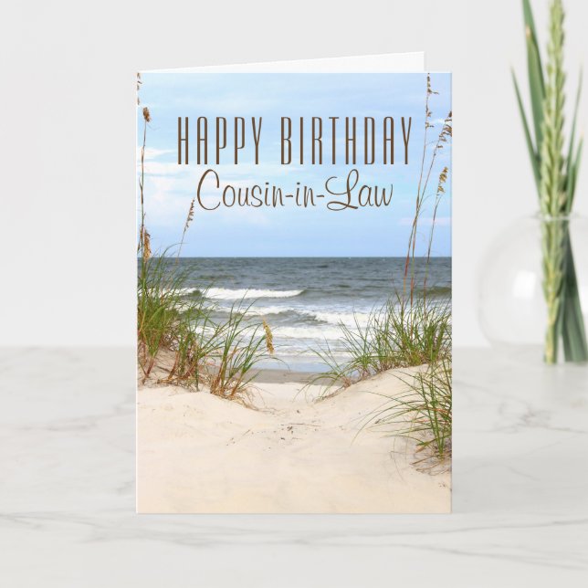 Beach Cousin-in-Law Birthday Card (Front)