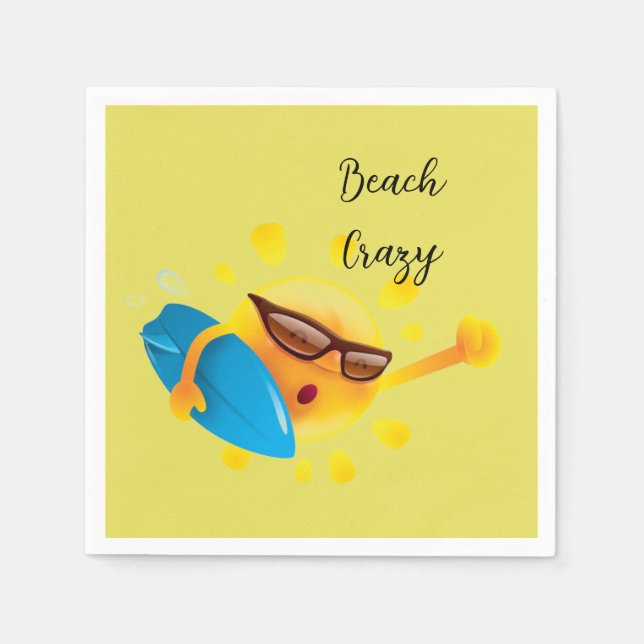 “Beach Crazy” Cocktail Napkin (Front)