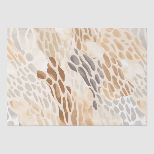 Beach Cream Abstract Animal Wedding Tissue Paper (Front)