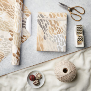 Beach Cream Abstract Animal Wedding Wrapping Paper