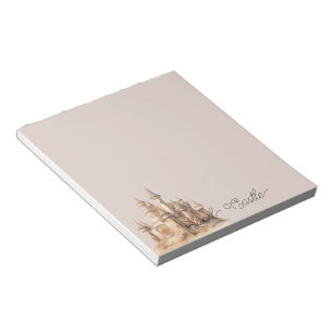 Beach Cream Sand Castle Notepad