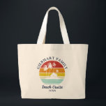 Beach Cruise Family Reunion Matching Large Tote Bag<br><div class="desc">Going on a family cruise vacation? Customize these camping retro designs for the whole family by adding your family name or custom text, and year of the adventure. I hope it’s not just about the cool design that caught your eye but the fact you’ll never find it in a department...</div>