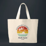 Beach Cruise Family Reunion Matching Large Tote Bag<br><div class="desc">Going on a family cruise vacation? Customize these camping retro designs for the whole family by adding your family name or custom text, and year of the adventure. I hope it’s not just about the cool design that caught your eye but the fact you’ll never find it in a department...</div>
