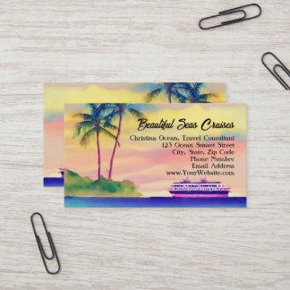 Beach Cruise Vacation Travel Agent Consultant Business Card