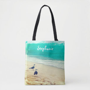 beach custom personalized tote bag design