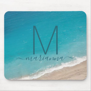 Beach Custom Photo Personalized Name Monogram Mouse Pad