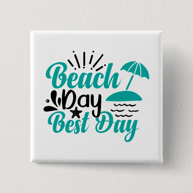 Beach Day Best Day-68634 2 Inch Square Button (Front)