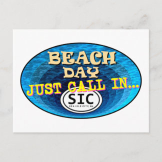 BEACH DAY CALL IN SIC NJ Sea Isle City Postcard