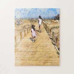 Beach Day- Sao Martinho Do Porto -Portugal Jigsaw Puzzle