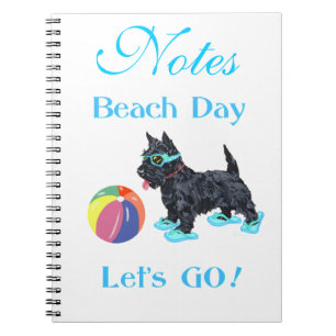 Beach Day Scottie Dog Notebook