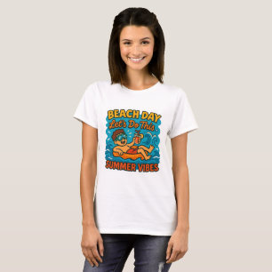 Beach Day Summer Vibes Illustration T-Shirt