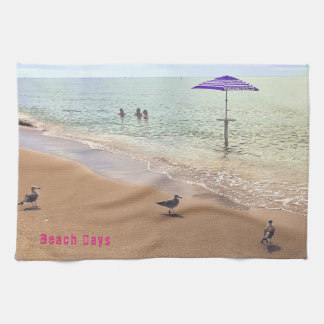 Beach Days, Cape Haze, Birds Watching People  Kitchen Towel